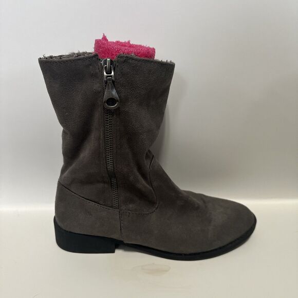 Maurices Regina Sherpa Women's Ankle Boots Size 8 M Black Fold Over Zip-Up - Picture 3 of 14